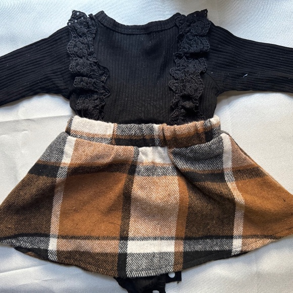 Long Sleeve plaid Romper Dress - Picture 2 of 2